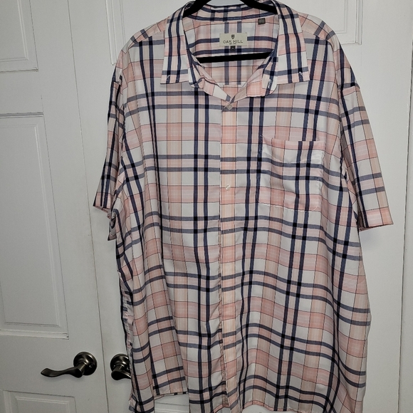 Oak Hill Plaid Short Sleeve Button Shirt- Men's Big & Tall Size 4XL - Picture 1 of 4